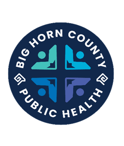 Logo of Big Horn County Public Health with four stylized figures in a circular blue and teal design.